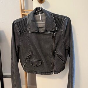Free People Black Denim Jacket
